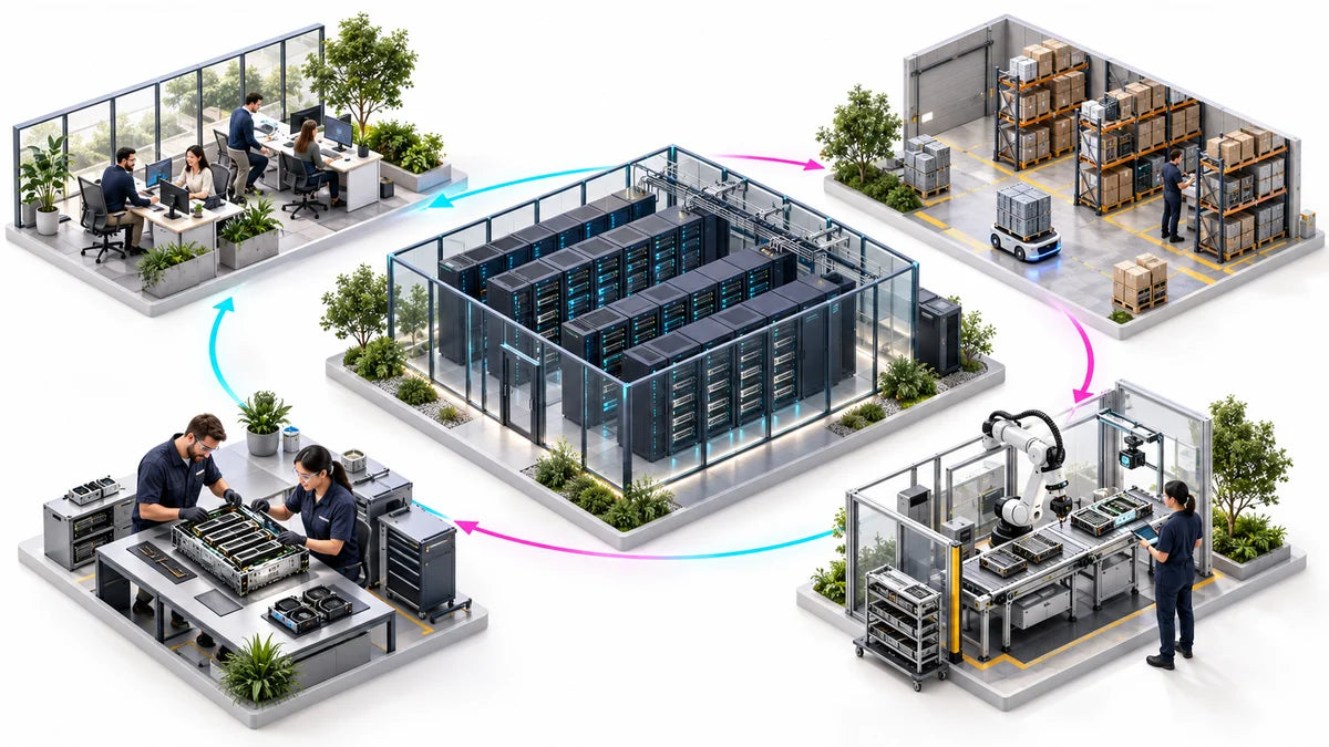 Concept illustration of GPU infrastructure for private AI applications